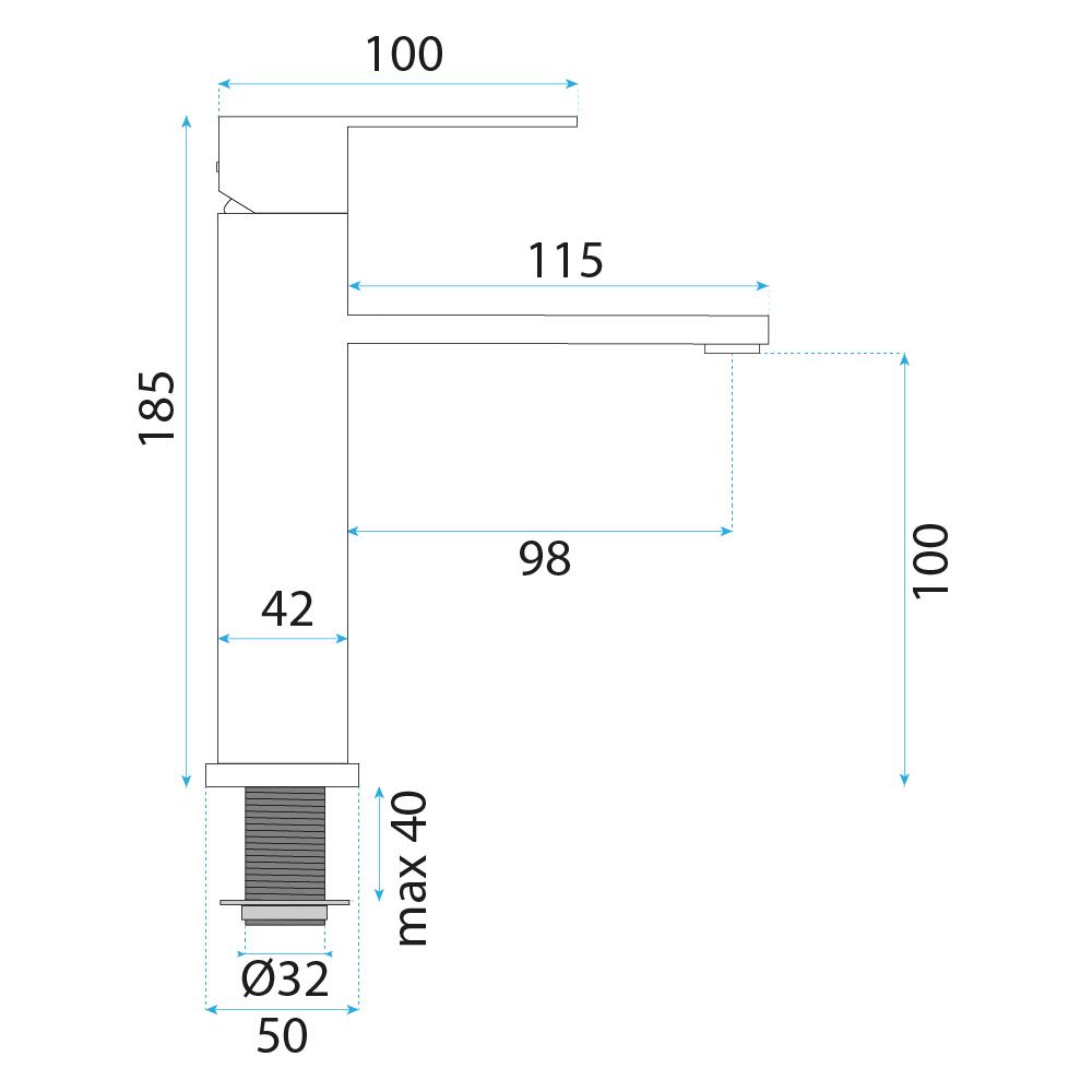 Kupaonska miješalica Rea Arcos Brush Nickel
