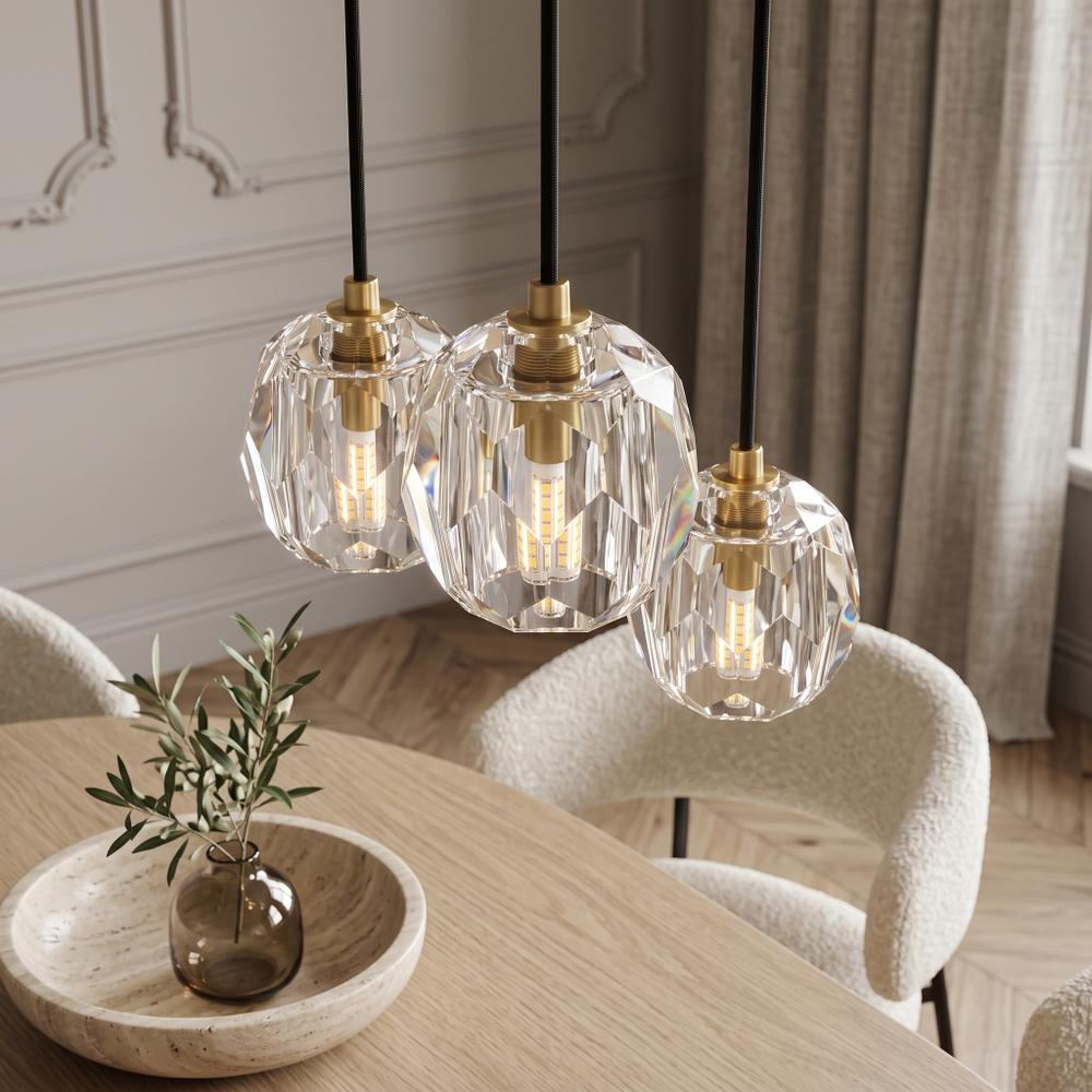 Lampa Sufitowa Kryształ APP588-3CPR Czarna