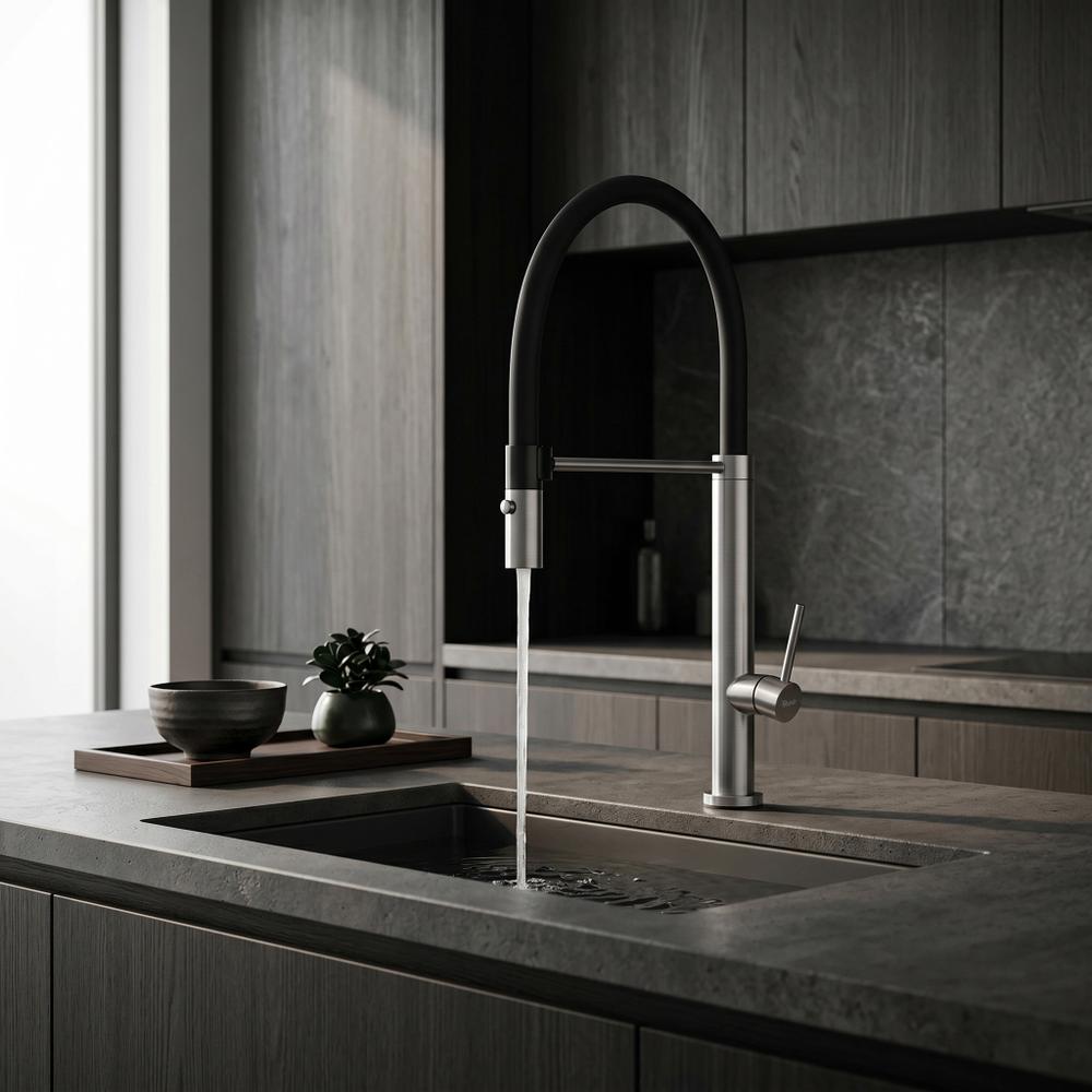 Robinet de cuisine Rea Viera nickel Brush