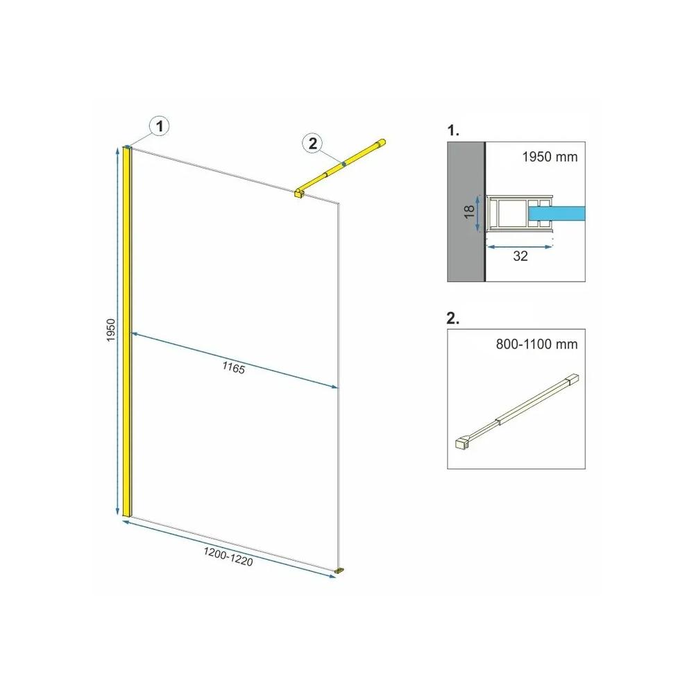 Zuhanyfal Rea Aero Gold Brush 120