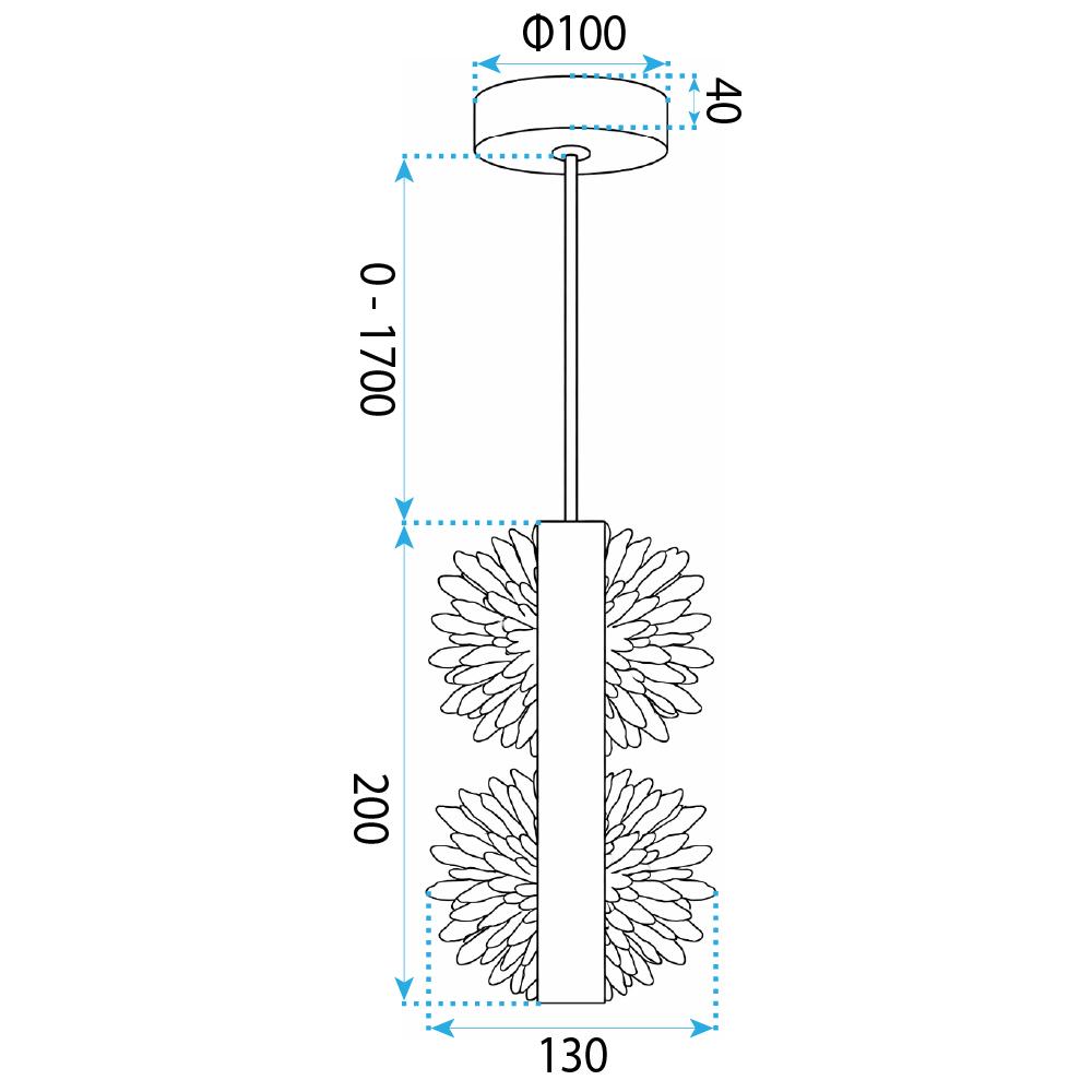 Lampa wisząca LED G148-2CP Gold Złota Szczotkowana