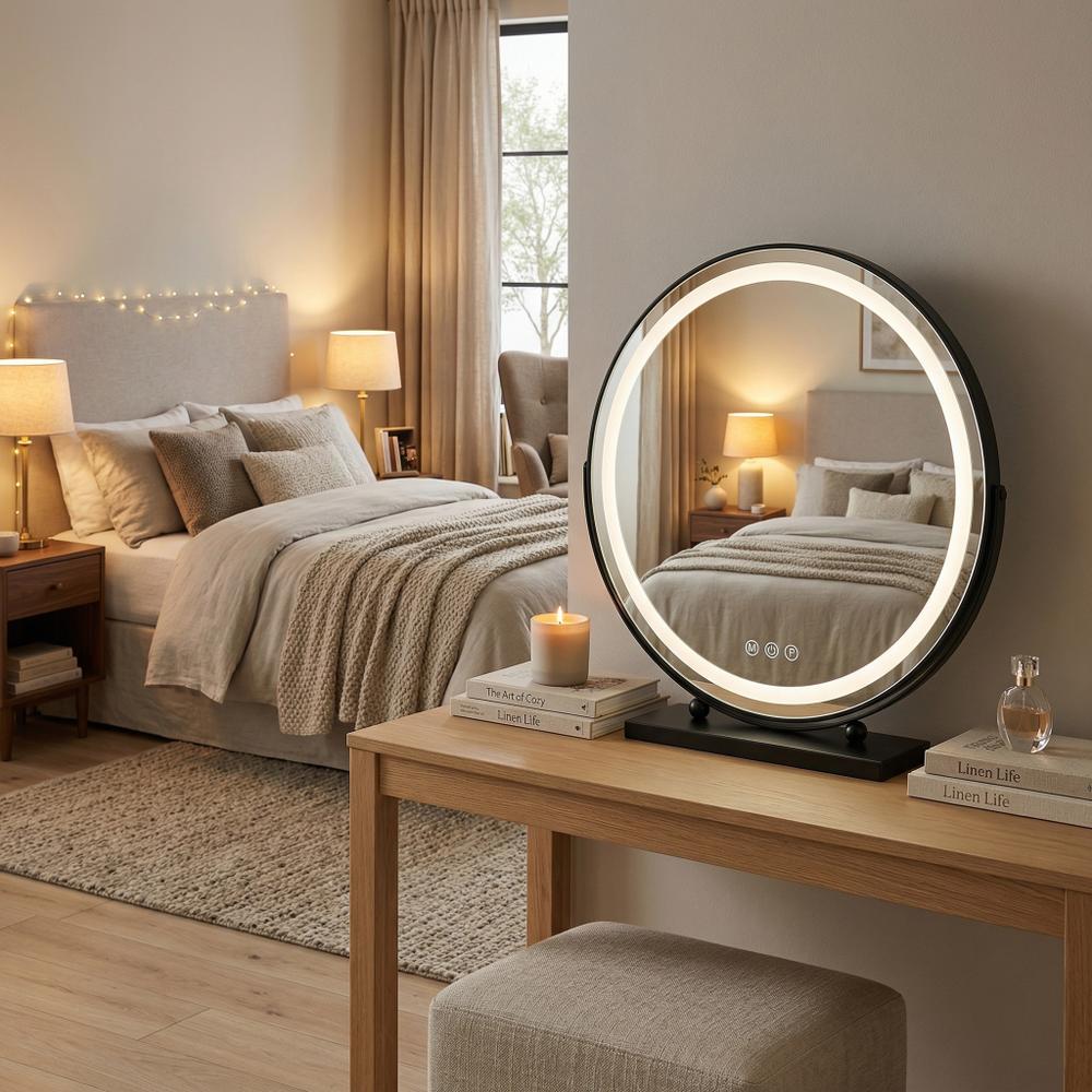 Oglindă LED MAKE-UP Black 50 cm