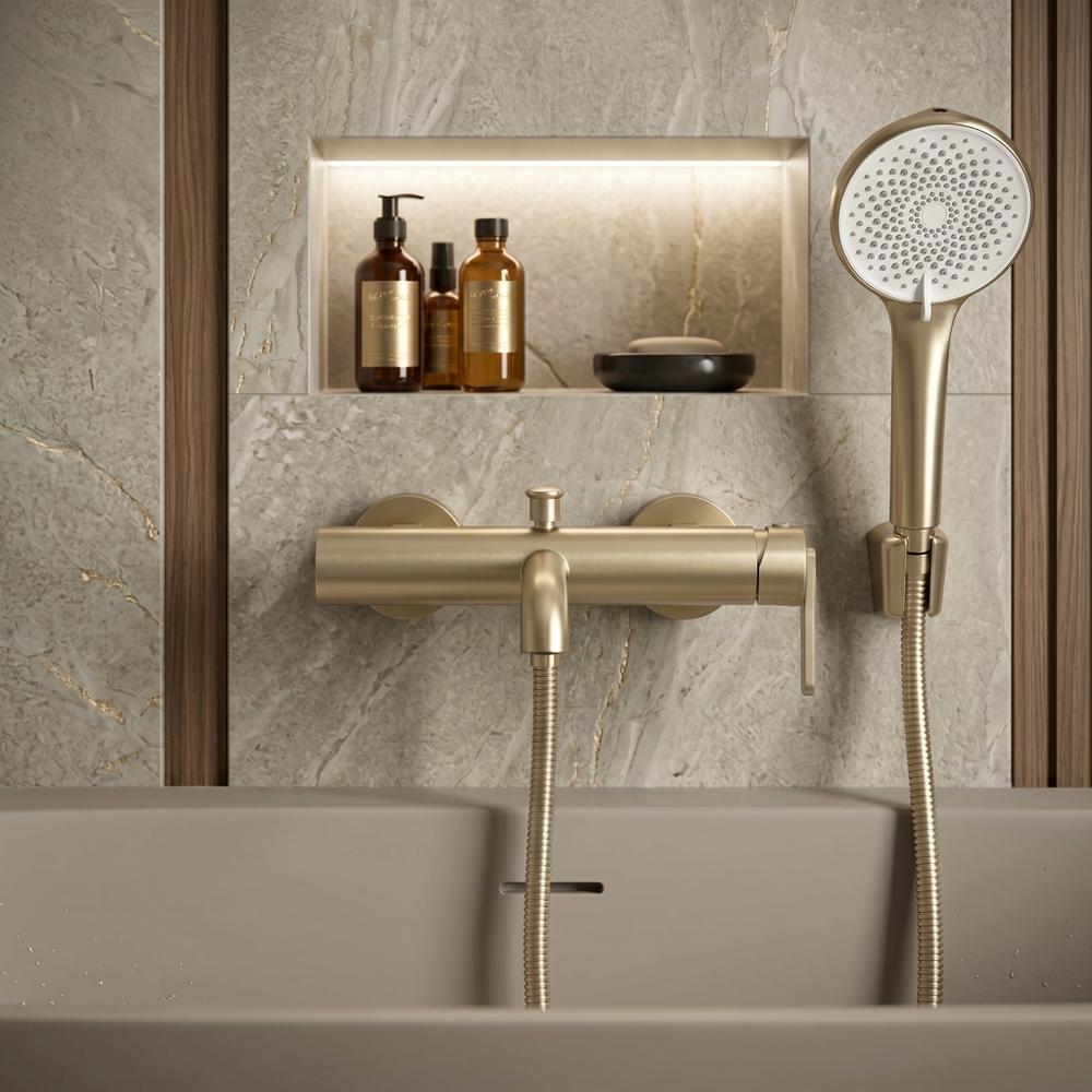 Baterie pentru cadă REA Ontario Side Brush Gold