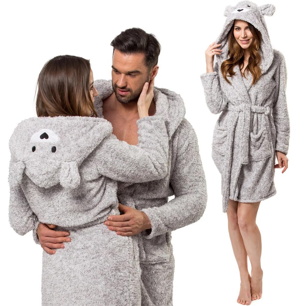 Bathrobe Grey Bear L