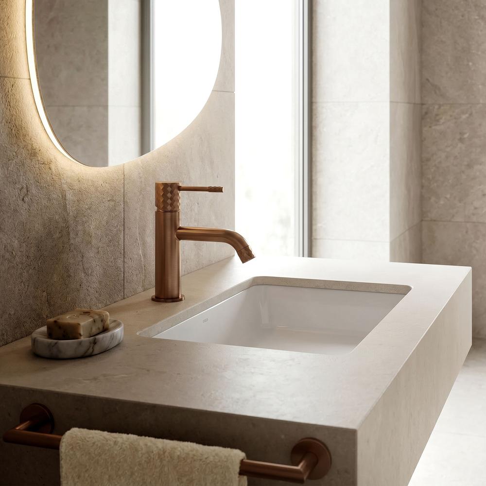 Βρύση νιπτήρα Rea Lungo Diamond Brush Copper Χαμηλή