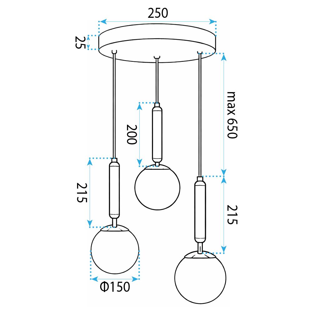 LAMPA SUFITOWA WISZĄCA G179-3CP ZŁOTA