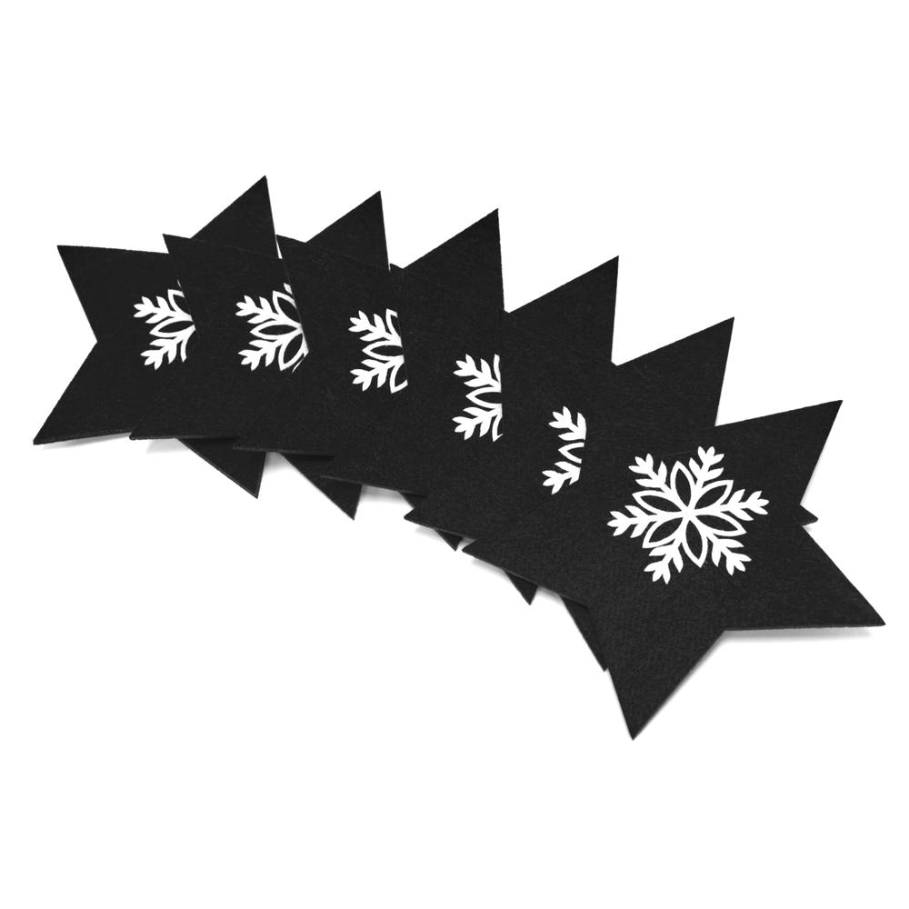 Pokrowiec na sztućce Świąteczny 4 szt. Gwiazda Czarna