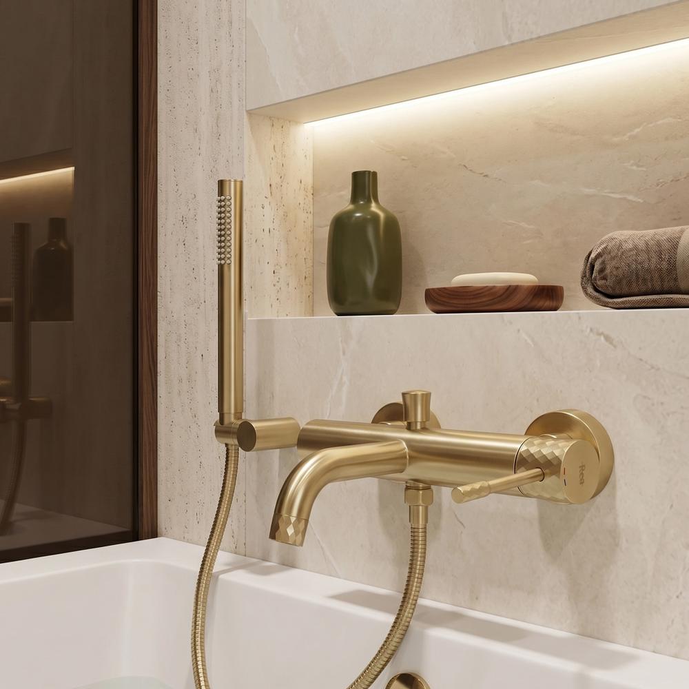 Bathroom faucet Rea Lungo Diamond Brush Gold