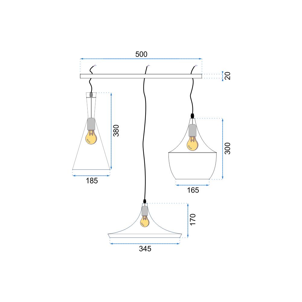 Deckenlampe Costa SET CP Black