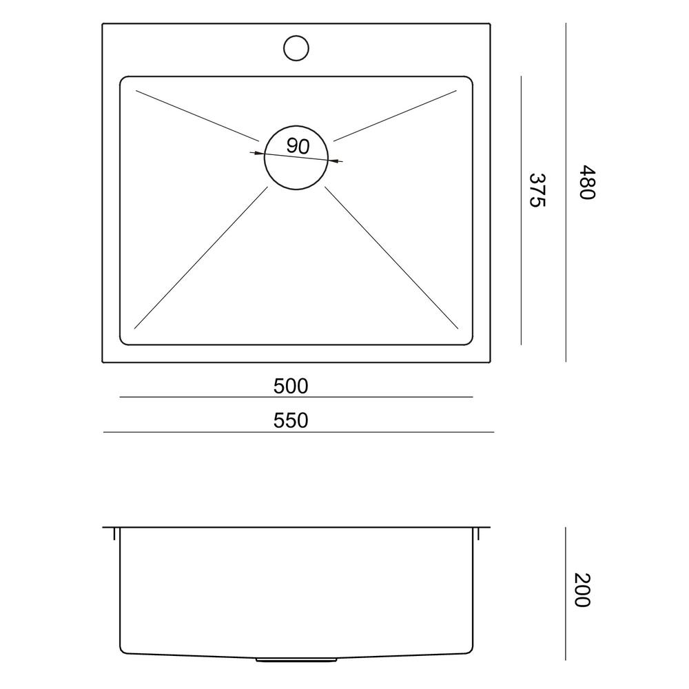 Стальная мойка для кухни RUSSEL 110 Copper