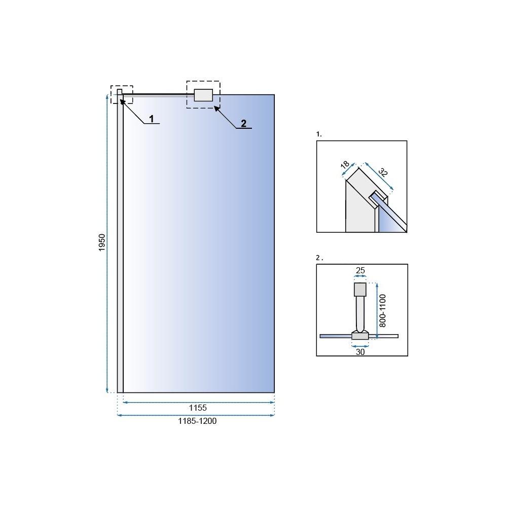 Dušas siena Rea Aero N 120 Transparent