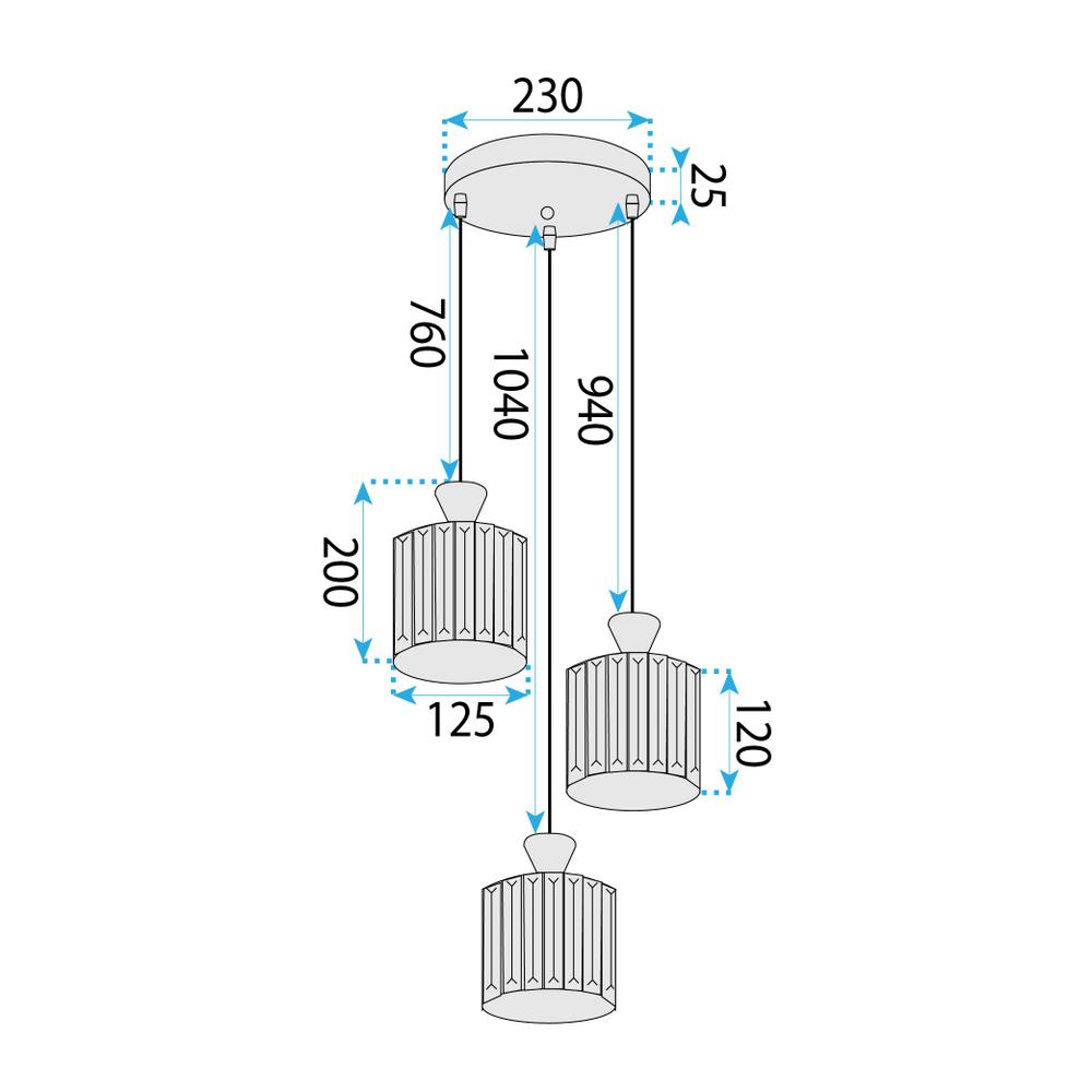 Hängelampe EBT026-3CP GOLD