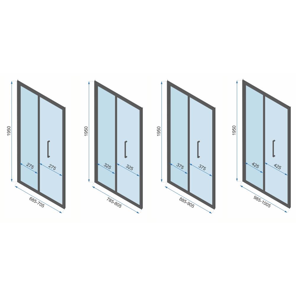 Kabina Prysznicowa Przyścienna Rapid Fold Black