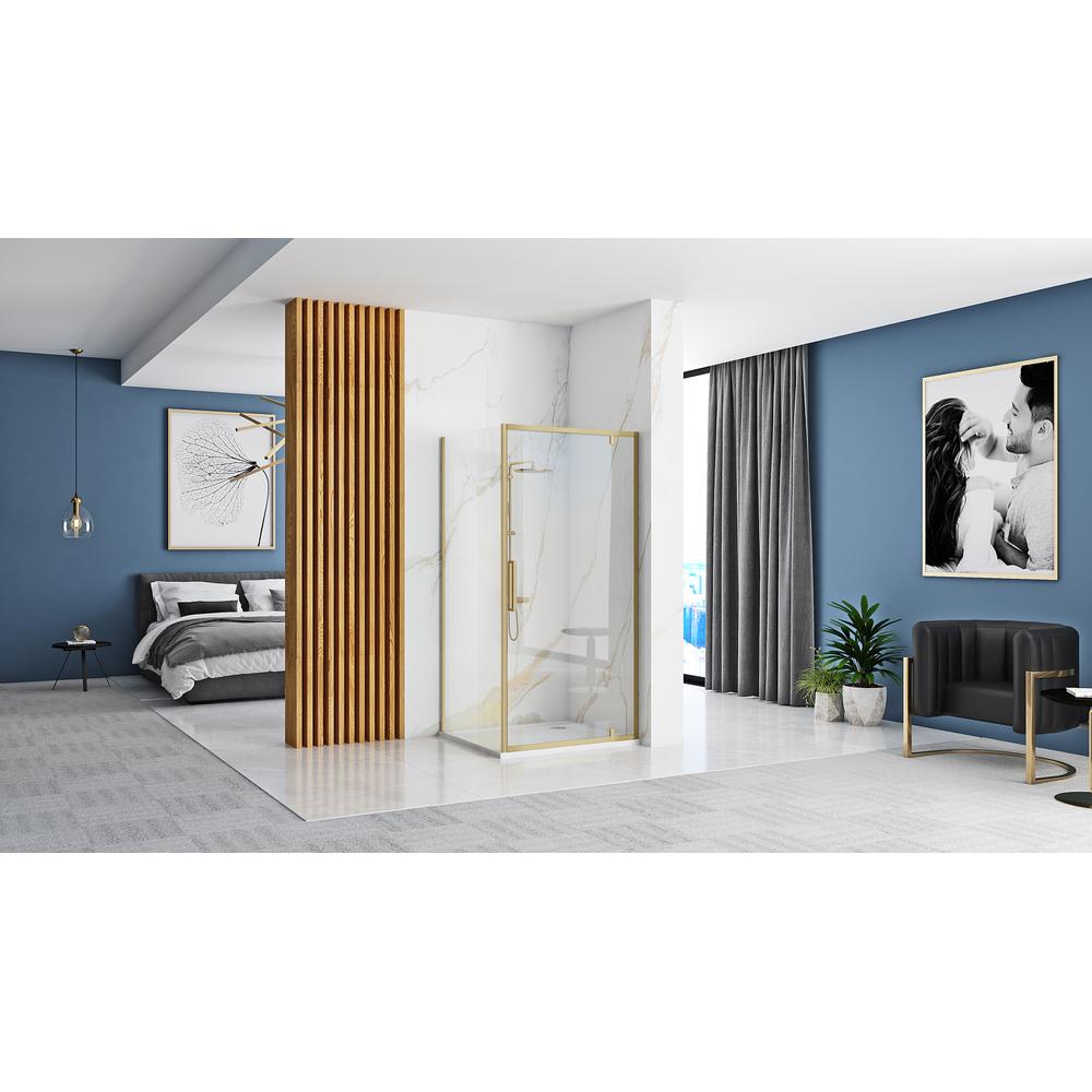 Shower enclosure corner REA Rapid Swing Brush Gold