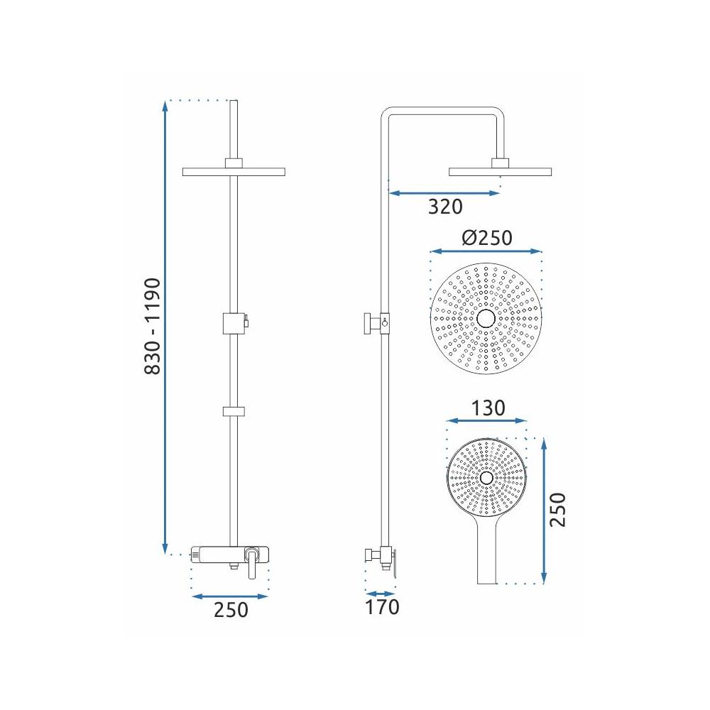 Tuš set REA REBEL GOLD BRUSH