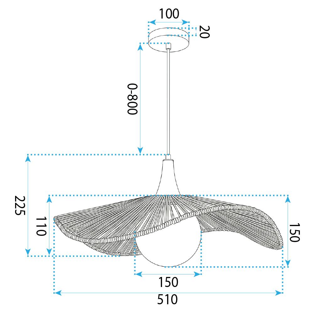Lampa sufitowa wisząca boho APP1932-1CP 50CM