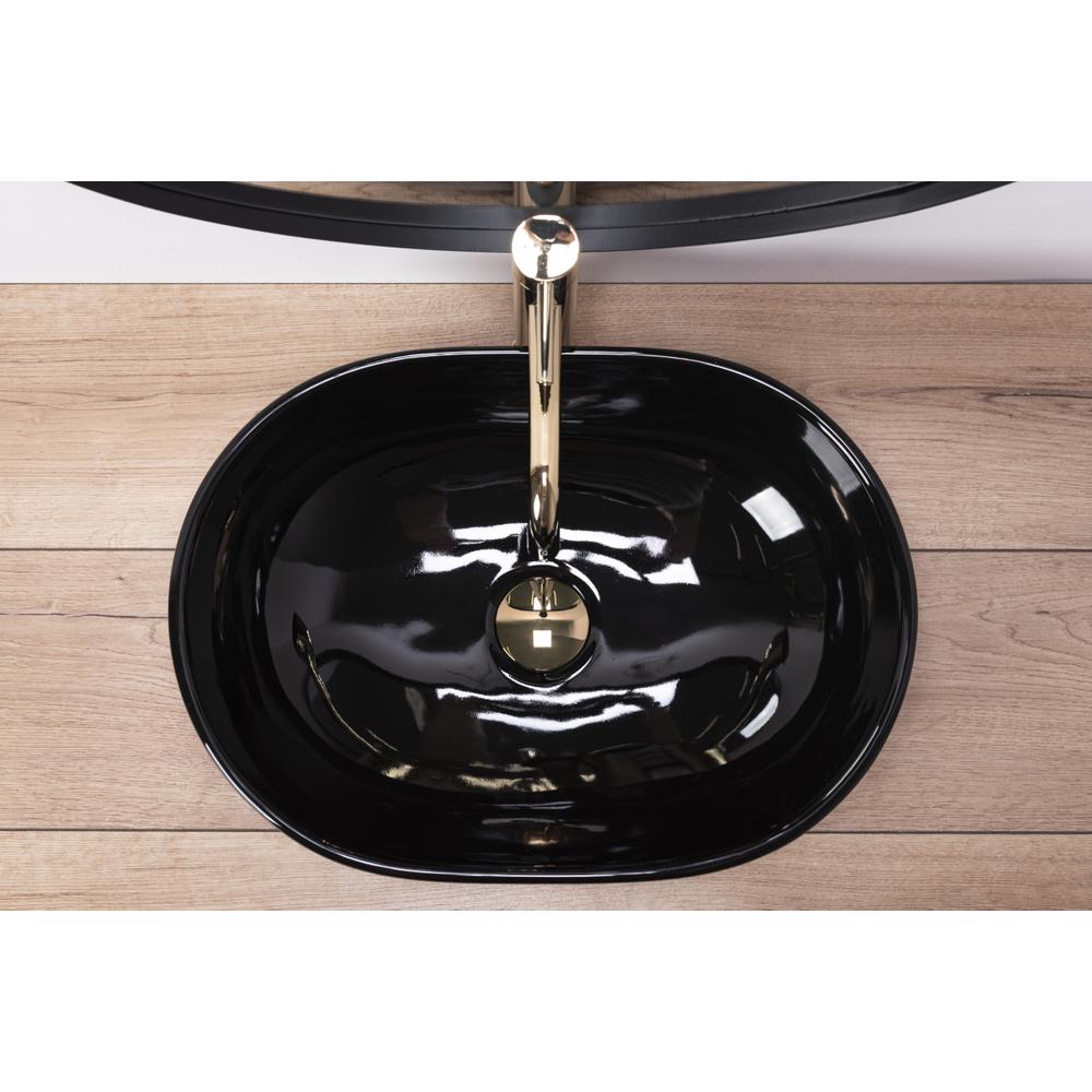 Умивальник на стільницю Rea Amelia Black чорна