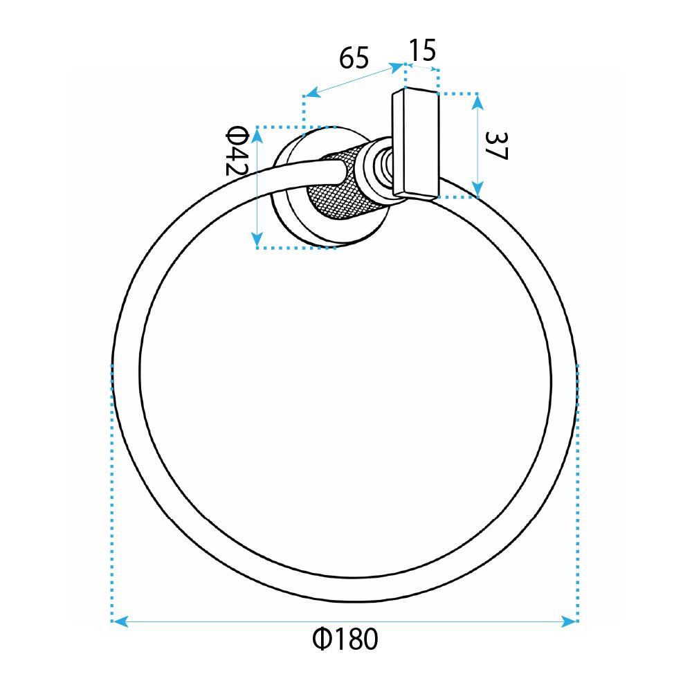 Bathroom hanger Ring 81307 Rivo Brush Gold