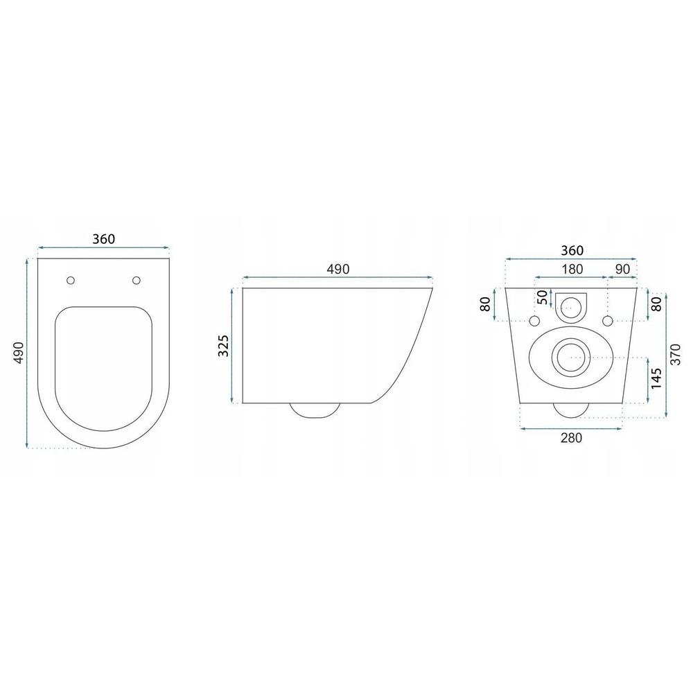 Toilet bowl Rea Carlo Mini Tornado Black Gold Egde