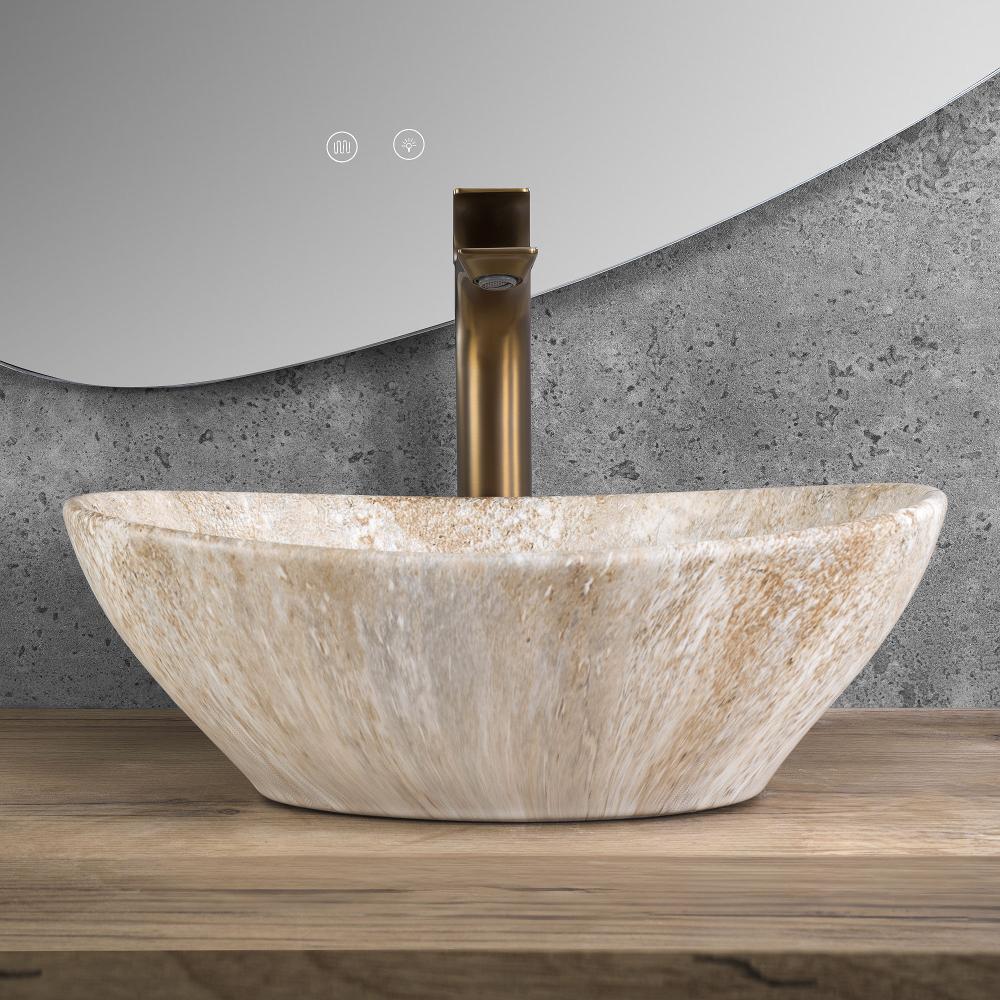 Νιπτήρας Επιτραπέζιος Rea Sofia Savana Matt/ 41 χ 34,5 χ μαρμάρινη εμφάνιση