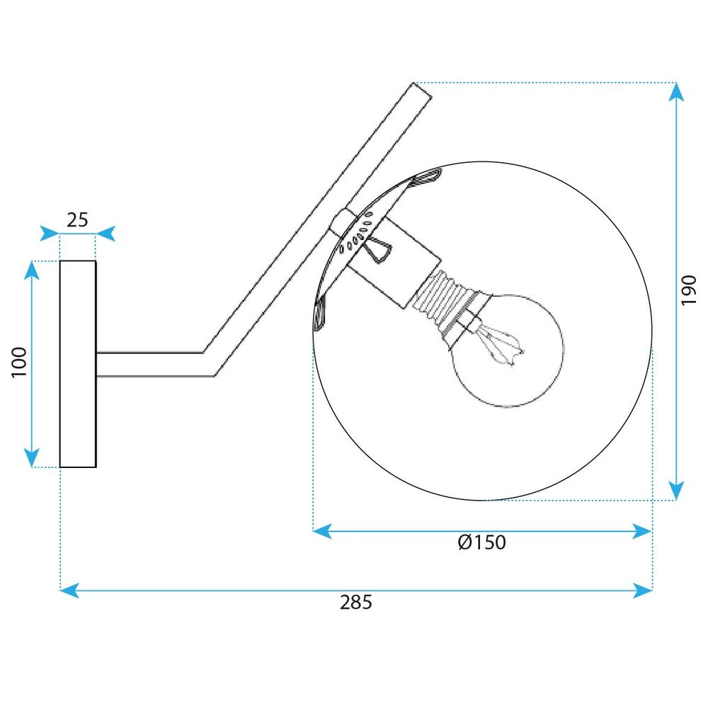 Wandlampe G099-1W BLACK