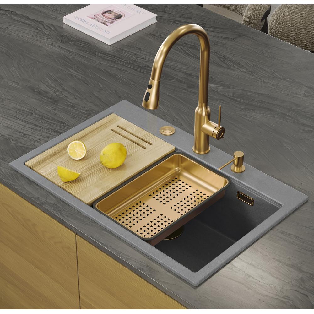 Granite sink MARC 110 WORKSTATION Grey Metallic