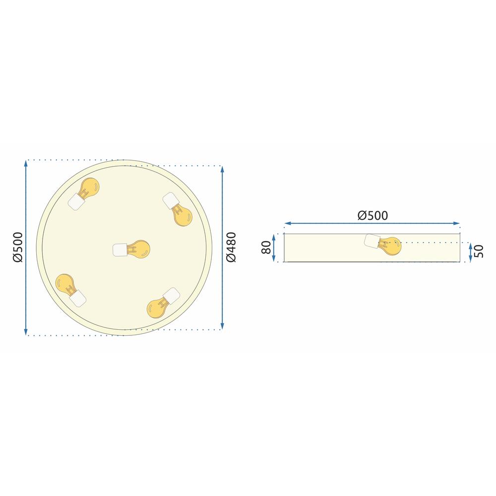 Lampa Plafon Classic APP874-C 50 cm Złota