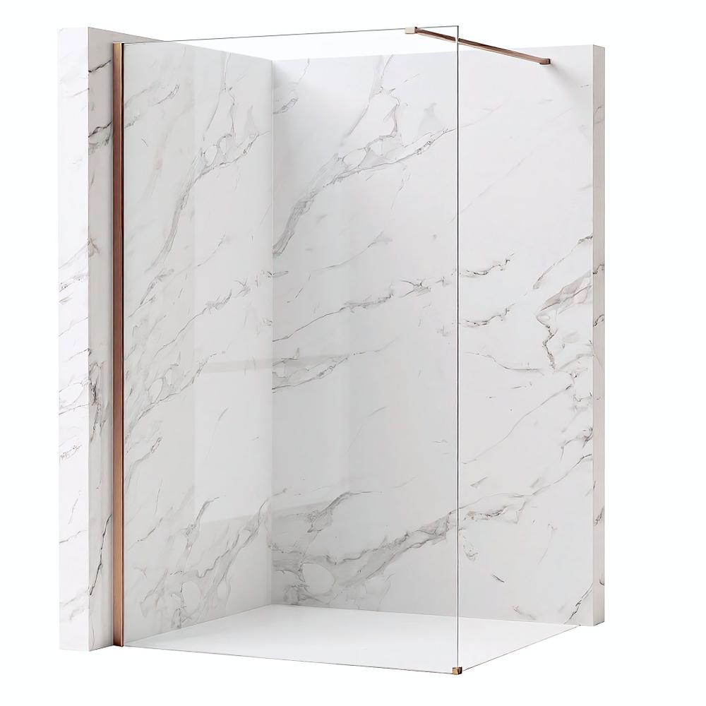 Paravan de dus Rea Flexi Transparent / Brush Copper 90