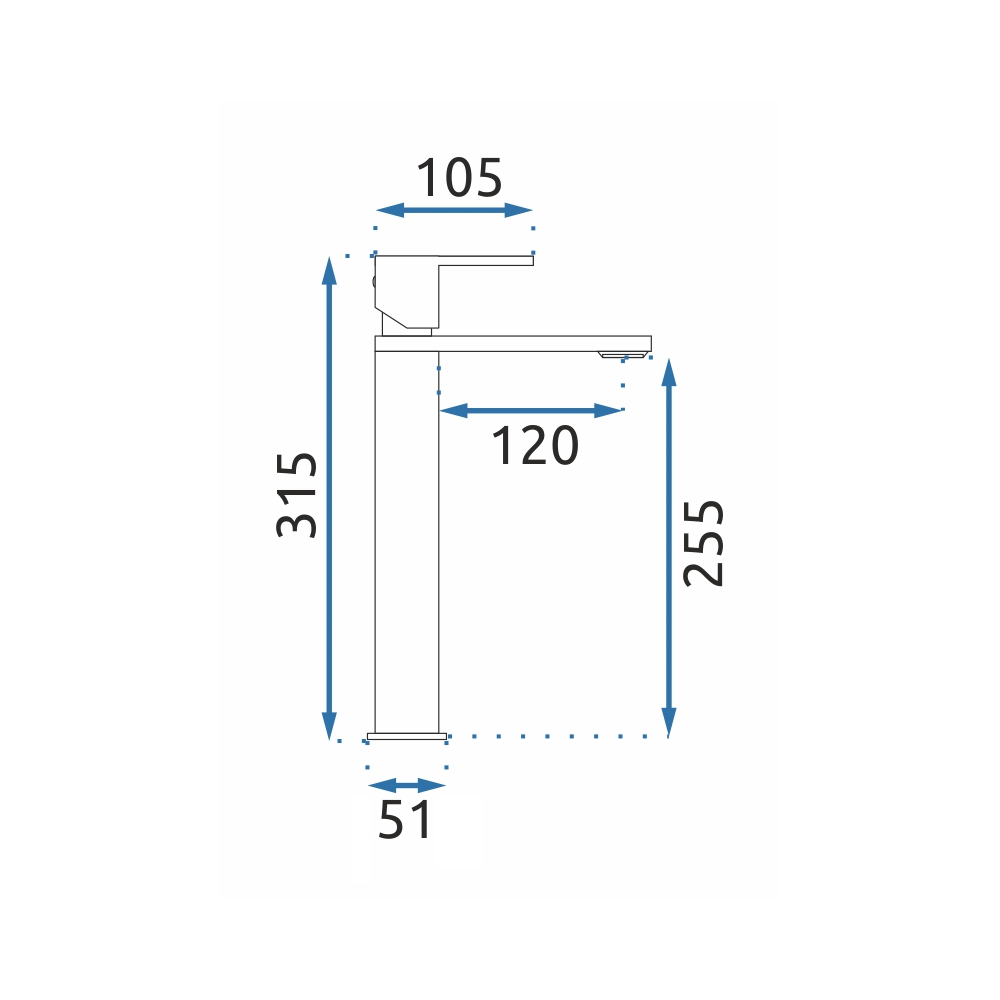 Robinet de lavabo Rea Flip Chrom High