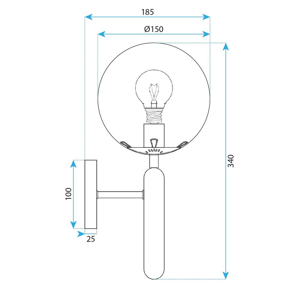 Wandlampe G097-1W BLACK