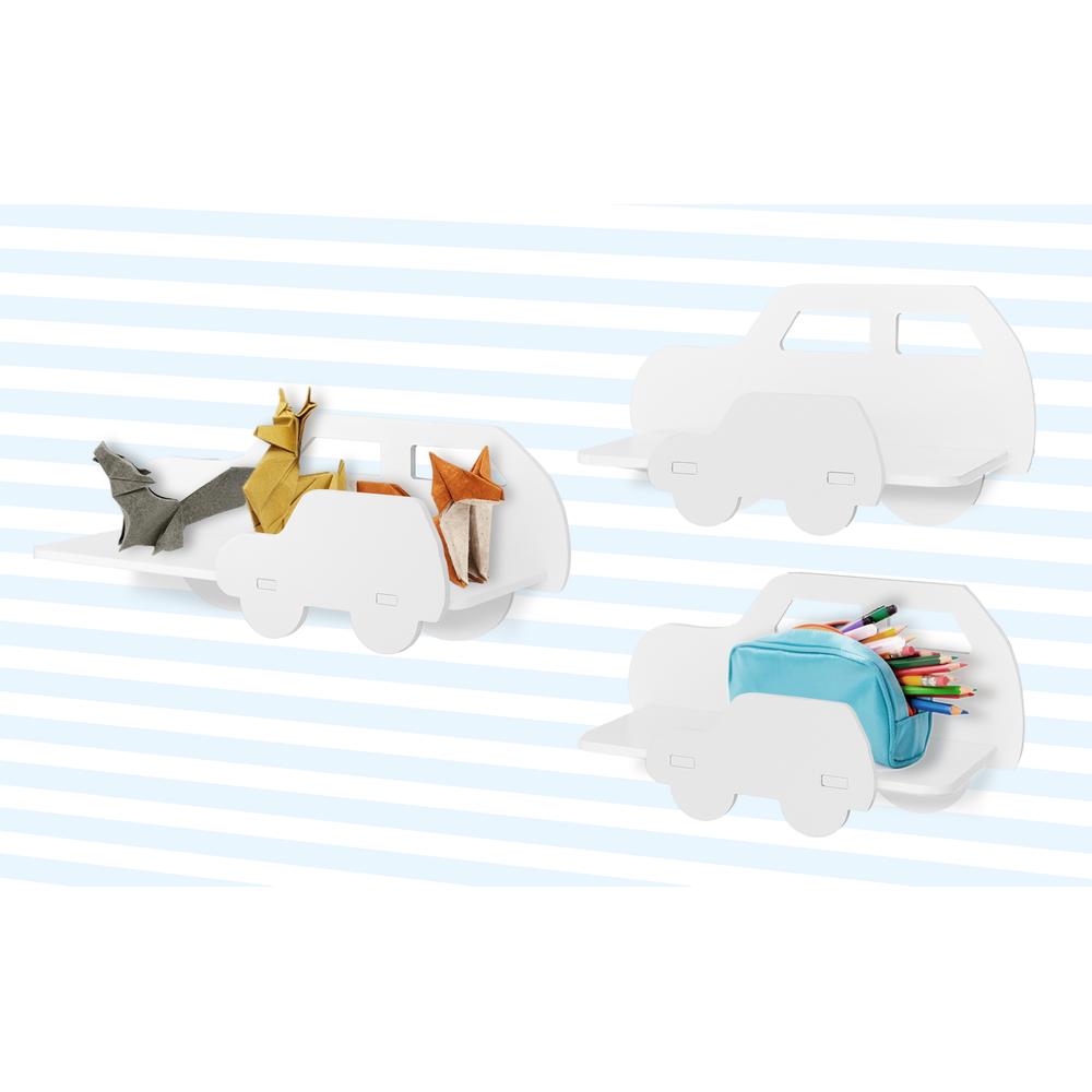 Półki auta zestaw 3 szt. białe