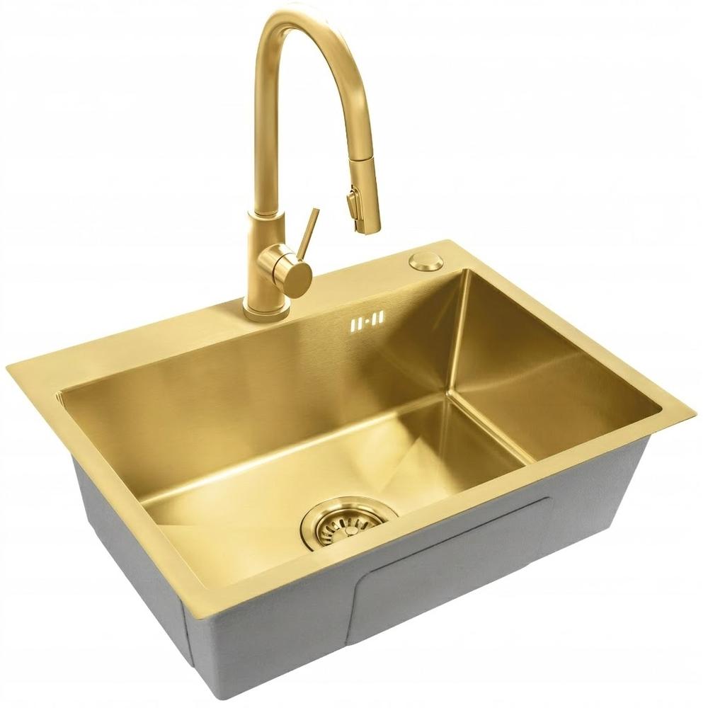 Évier en acier Liam BRUSH GOLD