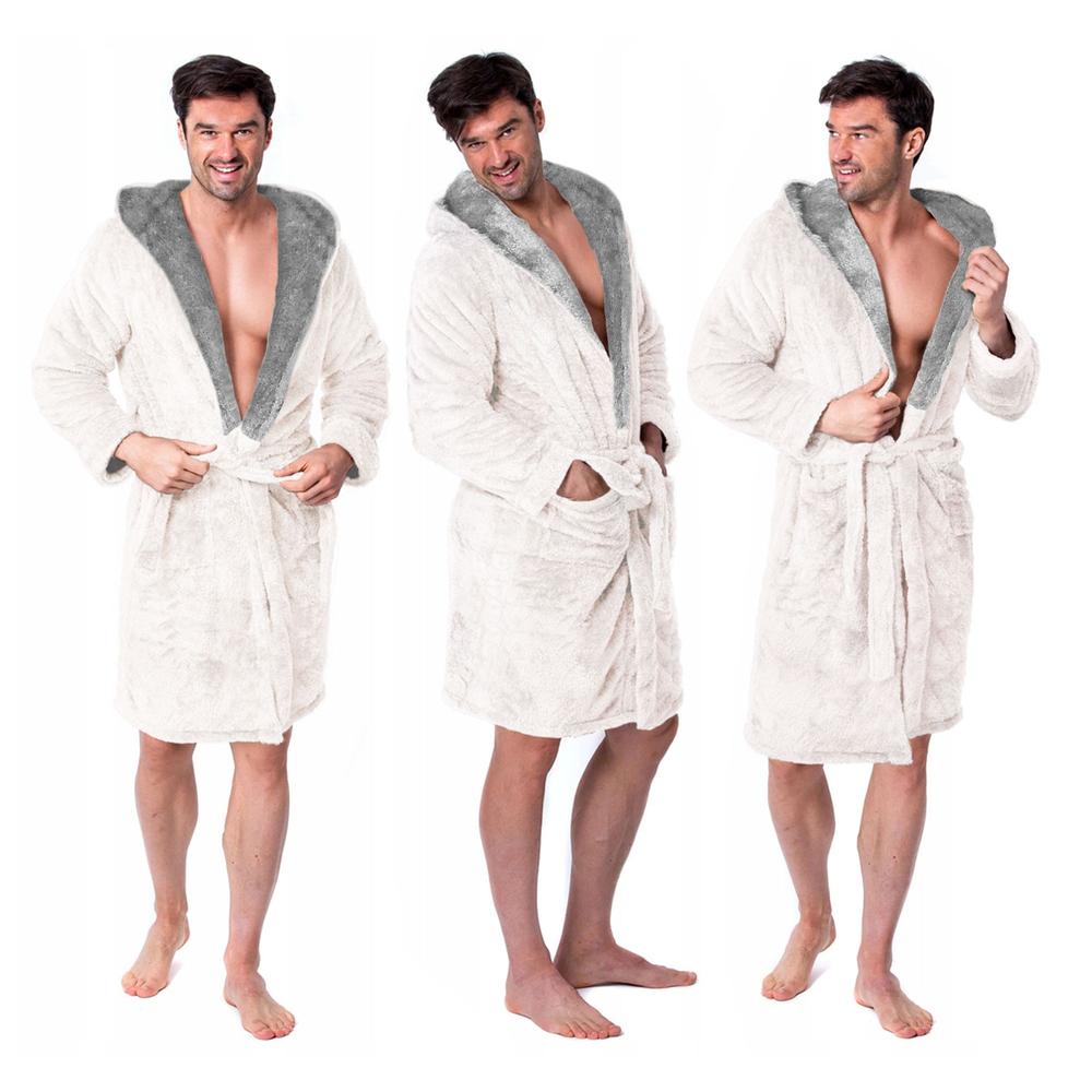 Szlafrok męski Jordan Ecru Grey L