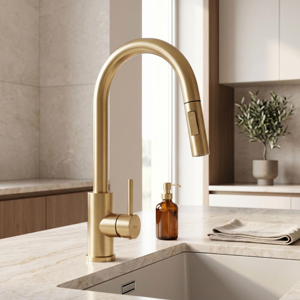 Kuhinjska slavina Rea Fresh Touch Brush Gold