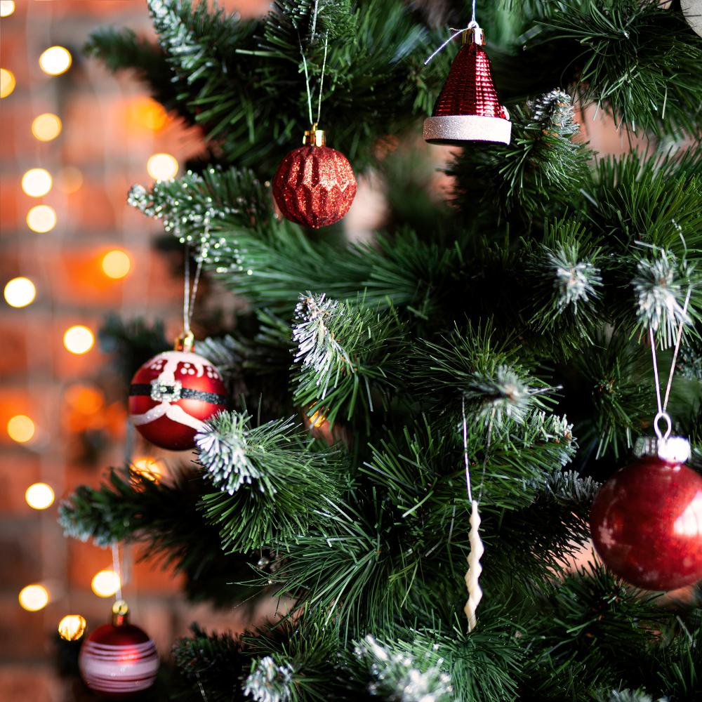 BOMBKI CHOINKOWE CZERWONO BIAŁE 78SZT SYSD1688-113