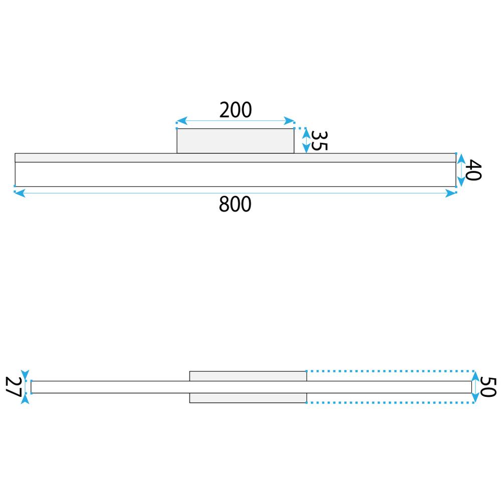 ΦΩΤΙΣΤΙΚΟ ΤΟΙΧΟΥ ΜΠΑΝΙΟΥ LED 80CM APP1856-1W BLACK