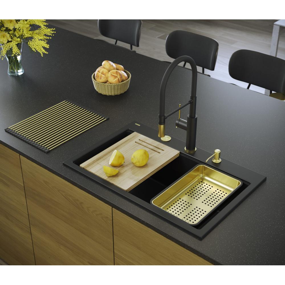 Granite sink MARC 110 WORKSTATION Black