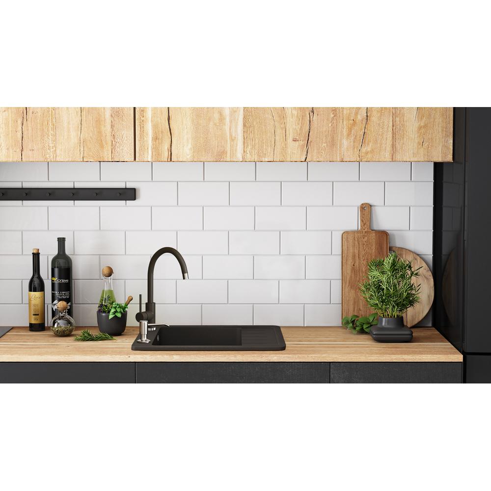 Kuchyňský dřez REA STEN - černá žula