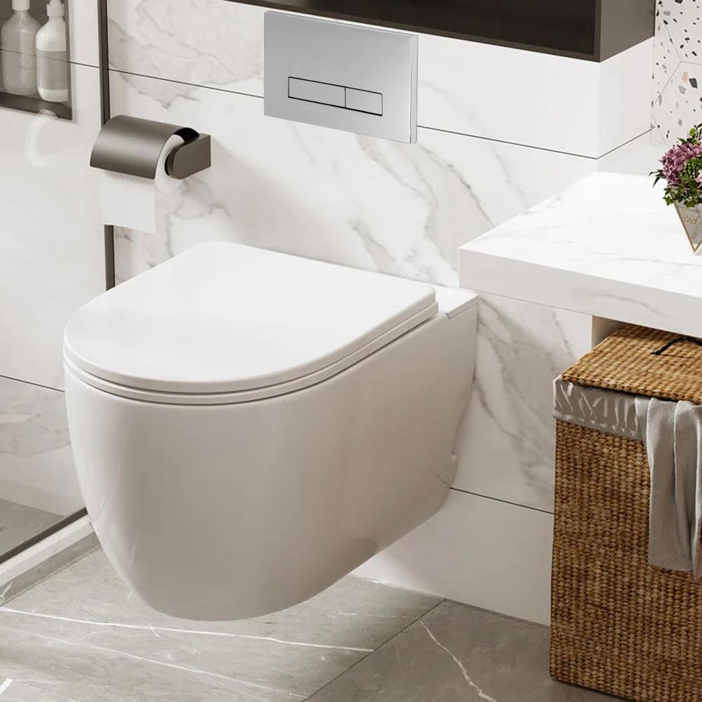 Runkosarja piilotetuille wc-kulhoille H-kromipainikkeella