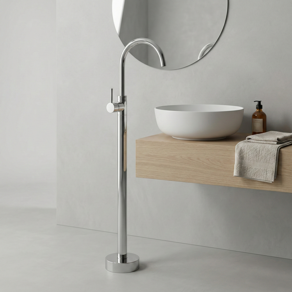 Torneira para lavatório de piso Rea Lungo Chrome