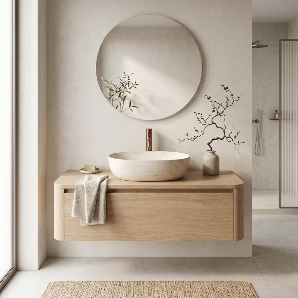 Amelia Travertine Classic 48 Lavatório de apoio brilhante