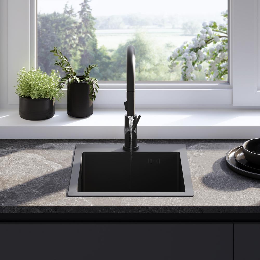 Zlewozmywak stalowy REA Leo 40 Czarny