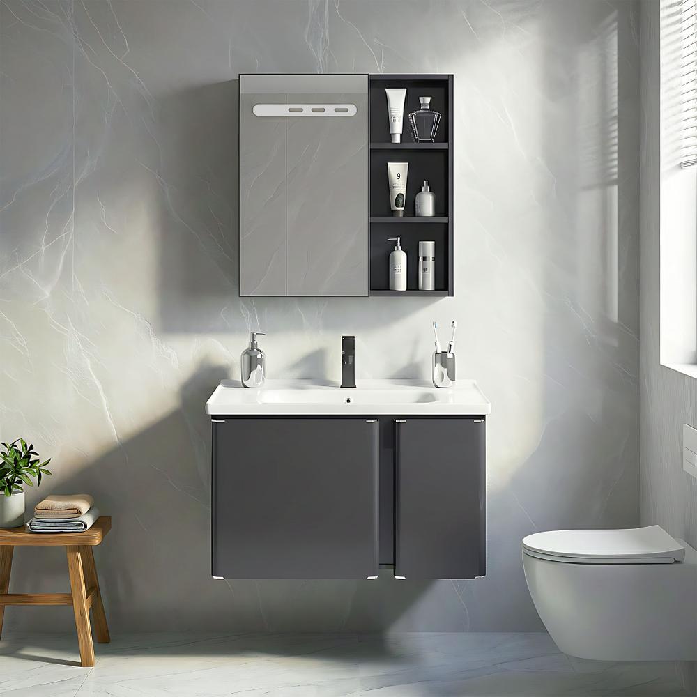 Set di mobili da bagno con lavabo Tula 60cm Grey