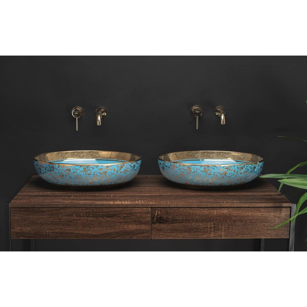 Vasque à poser Margot Gold/Blue