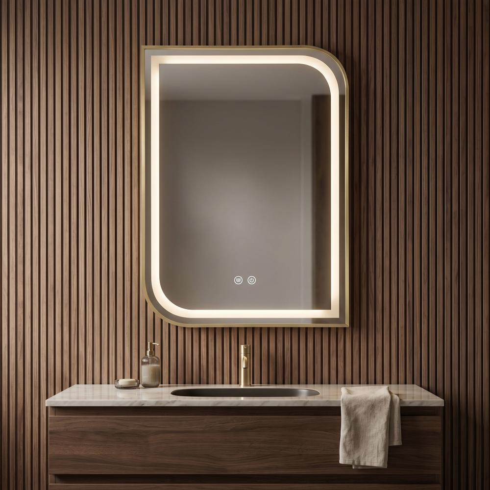 Огледало LED ZONE 80X60  GOLD BRUSH