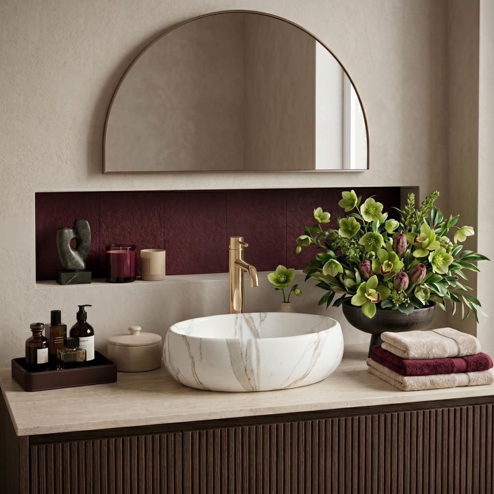 Νιπτήρας πάγκου Rea Linda Lava Mat Μ 48.5 x Π 34 x Υ 14.5