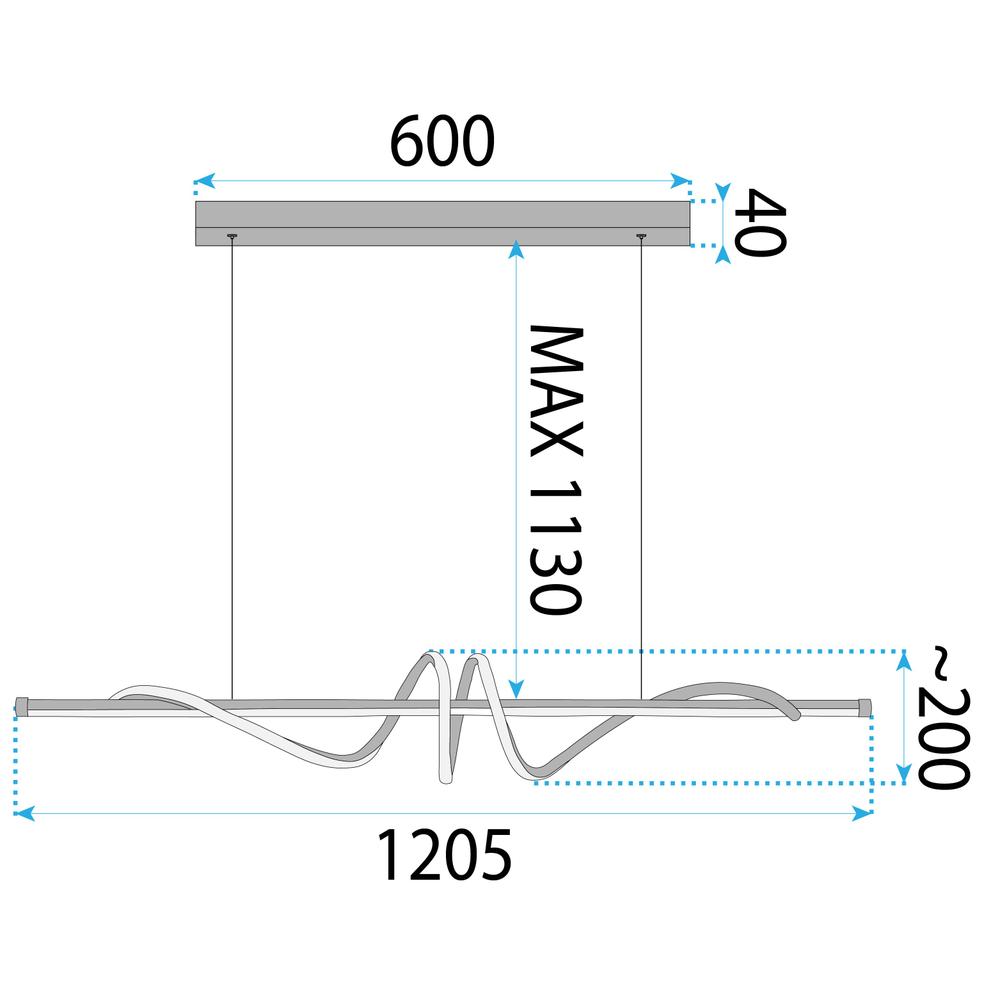 LAMPA SUFITOWA WISZĄCA LED LHJ024-CP 120 cm ZŁOTA