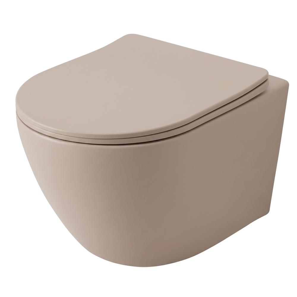 Zestaw Misa WC Focus Tornado podwieszana + Umywalka nablatowa Rea Focus Taupe