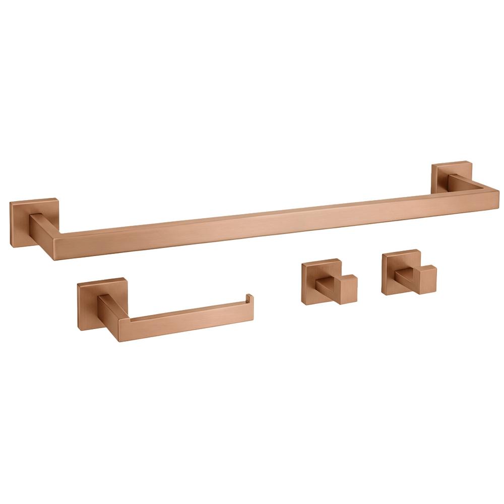 Kylpyhuonetarvikesetti Rio Brush Copper 4 osaa