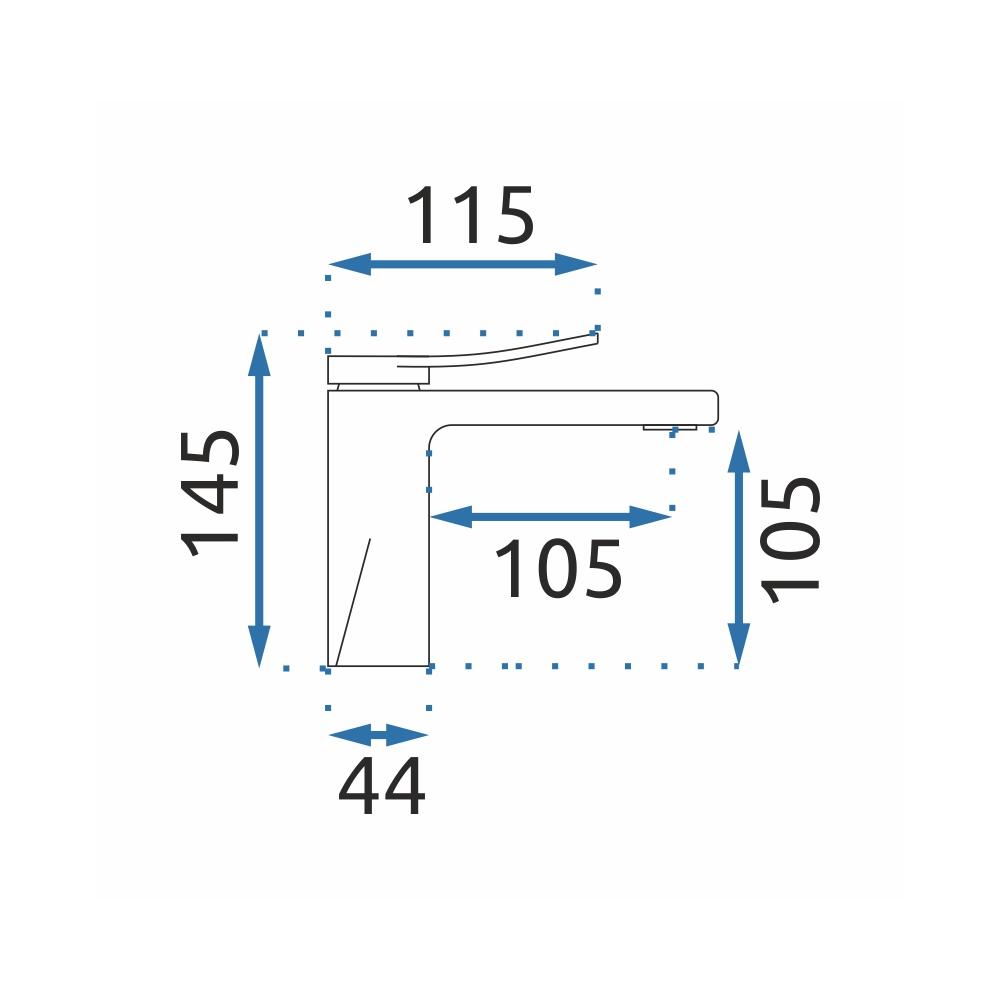 Bathroom faucet REA Soul Gold mat black low